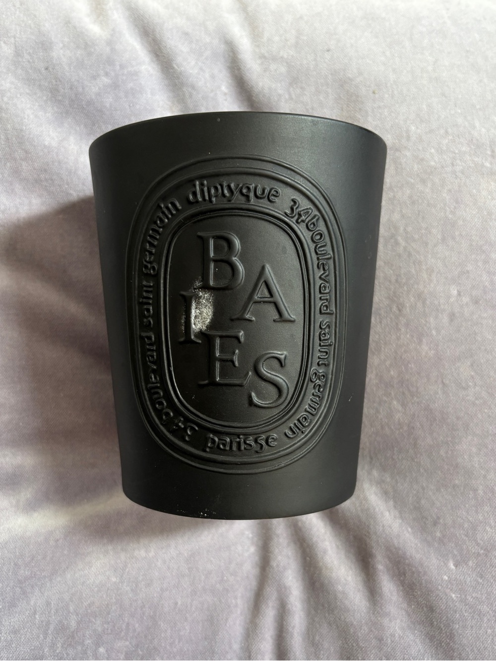 DIPTYQUE 3 wick Large Black BAIES Candle 1/2 full